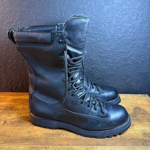 Matterhorn 12 M Black Leather Vibram Sole Lace Up Union Made In USA Work Boots